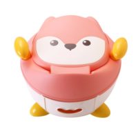 Детский горшок Лисица с полиуретановым кольцом, розовый Babyhood