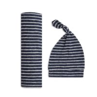 Набор трикотажный плед и шапочка Navy Stripe aden+anais
