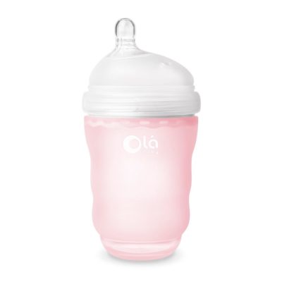 Силіконова антиколікова пляшечка Olababy GentleBottle Rose 240 мл