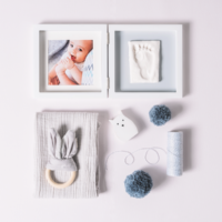 Baby Art, Подвійна рамочка з відбитком, біло-сіра - Зображення 3