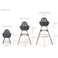 Стілець для годування Childhome Evolu 2 з бампером - natural/anthracite - Зображення 8