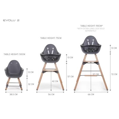 Стілець для годування Childhome Evolu 2 з бампером - natural/anthracite - Зображення 8