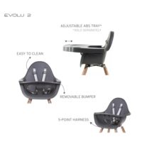Стілець для годування Childhome Evolu 2 з бампером - natural/anthracite - Зображення 7