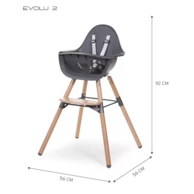 Стілець для годування Childhome Evolu 2 з бампером - natural/anthracite - Зображення 6