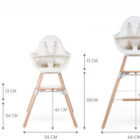 Стілець для годування Childhome Evolu ONE.80° з бампером - natural/white - Зображення 5