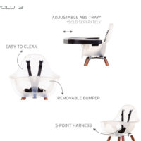 Стілець для годування Childhome Evolu 2 з бампером - nut/frosted - Зображення 9