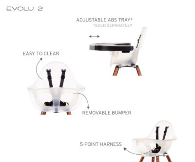 Стілець для годування Childhome Evolu 2 з бампером - nut/frosted - Зображення 9