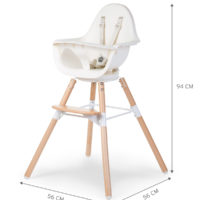Стілець для годування Childhome Evolu ONE.80° з бампером - natural/white - Зображення 6