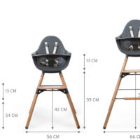 Стілець для годування Childhome Evolu ONE.80° з бампером - natural/anthracite - Зображення 5