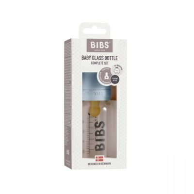 Скляна дитяча пляшечка BIBS Baby Glass Bottle 110 мл – Baby Blue - Зображення 2