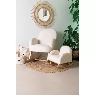 Крісло дитяче гойдалка Childhome - teddy white - Зображення 4