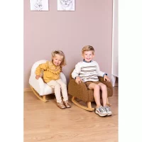 Крісло дитяче гойдалка Childhome - teddy white - Зображення 6