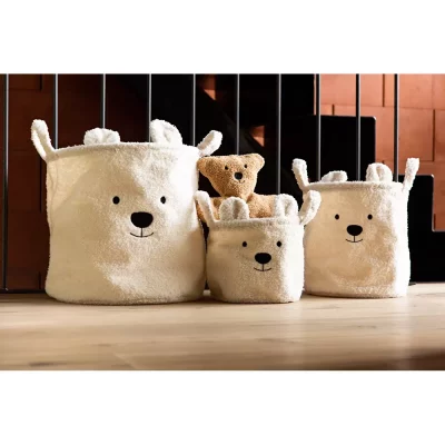 Набір корзин для іграшок Childhome Teddy білий - Зображення 2