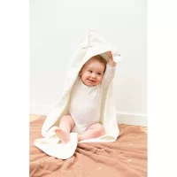 Рушник з капюшоном Childhome 80x80 муслінове - terry teddy - Зображення 3