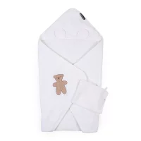 Рушник з капюшоном Childhome 80x80 муслінове - terry teddy