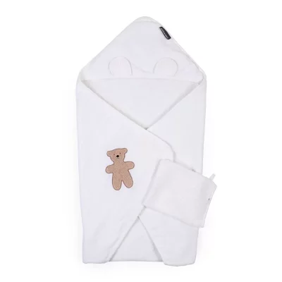 Рушник з капюшоном Childhome 80x80 муслінове - terry teddy