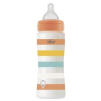 Пляшечка пластик Chicco Well-Being Colors, 330мл, соска силікон, 4м+