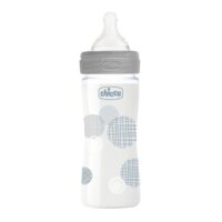 Пляшка скляна Chicco Well-Being Physio, 240мл, соска силікон, 0м+ - Зображення 2