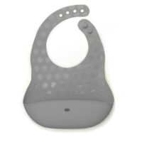 Слюнявчик силіконовий Pöket набір 2 шт захисту під час їжі- Lime/Grey, BBluv - Зображення 4
