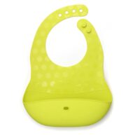 Слюнявчик силіконовий Pöket набір 2 шт захисту під час їжі- Lime/Grey, BBluv - Зображення 3
