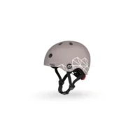 Шолом захисний дитячий Scoot and Ride, коричневий, з ліхтариком, 45-51см