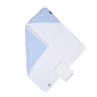 Рушник з капюшоном Childhome 80x80, flower blue - Зображення 2