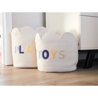 Корзина для іграшок Childhome Flower 35x35x35 см, білий - Зображення 3