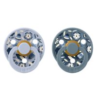 Пустушка BIBS x Liberty Colour Latex Round (кругла) Bobo – Dusty Blue Mix (2 в упаковці)