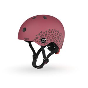 Шолом захисний дитячий Scoot and Ride, вишневий з ліхтариком 45-51см