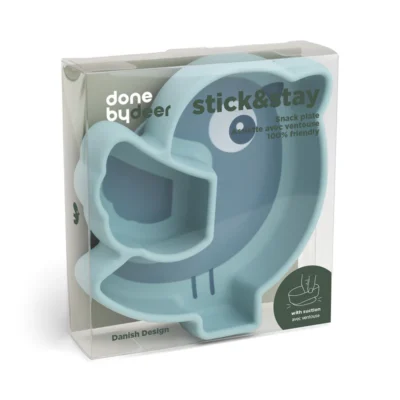 Силіконова тарілка для перекусів Stick&Stay Birdee, Синя - Зображення 2