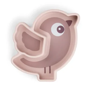 Силіконова тарілка для перекусів Stick&Stay Birdee, Пудра