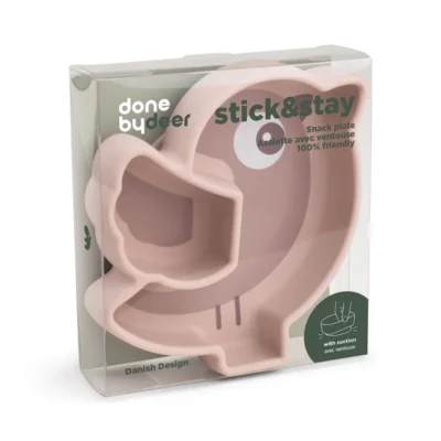 Силіконова тарілка для перекусів Stick&Stay Birdee, Пудра - Зображення 2