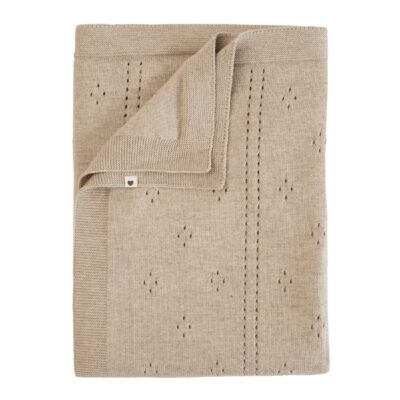 В’язана ковдра BIBS Knitted Blanket Pointelle, Vanilla