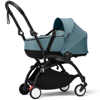 Коляска 2 в 1 Stokke YOYO³ Newborn Shell Black, Aqua - Зображення 2