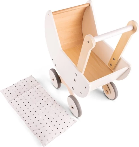 Візочок для ляльок з постільною білизною (біла) New Classic Toys - Зображення 3