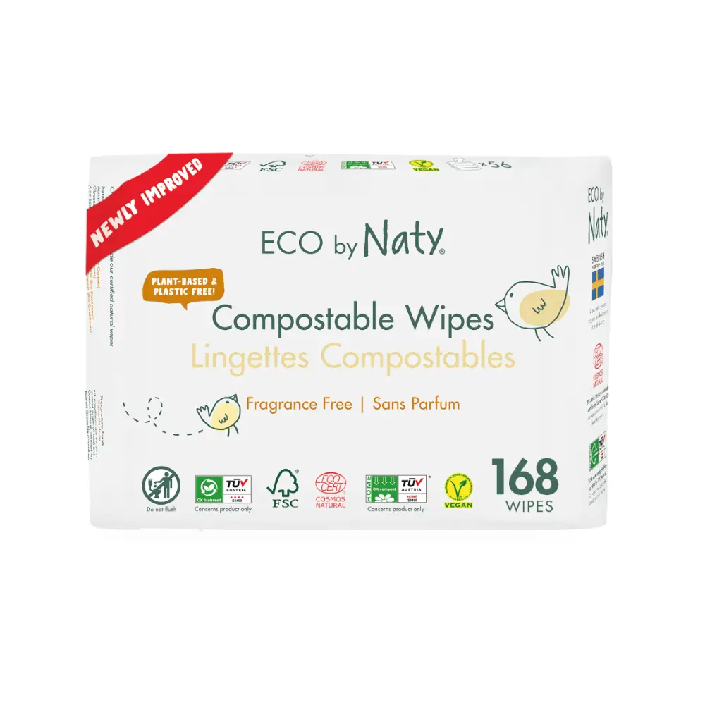 Органічні серветки Eco by Naty без запаху 168 шт (3 упаковки 1)