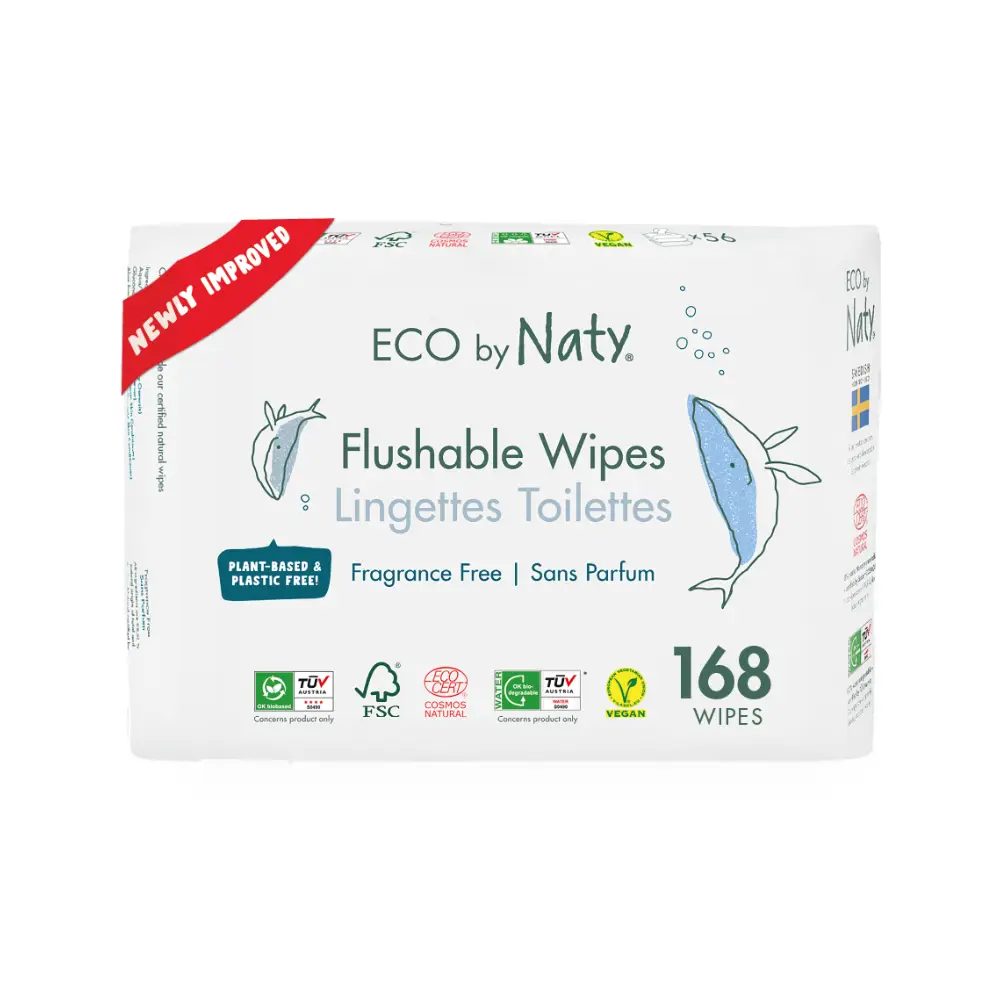 Органічний вологий туалетний папір Eco by Naty, без запаху 168 шт (3 упаковки 1)