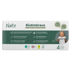 Одноразові дитячі підгузки BioEmbrace "NATY". Розмір 4 (7-18 кг.), 44 шт.
