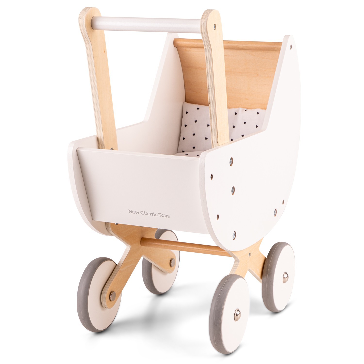 Візочок для ляльок з постільною білизною (біла) New Classic Toys