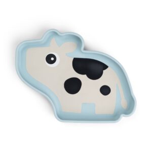 Силіконова тарілка з присоскою Stick & Stay Dotti Блакитна