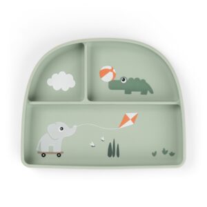 Секційна тарілка Stick&Stay Playground зелена