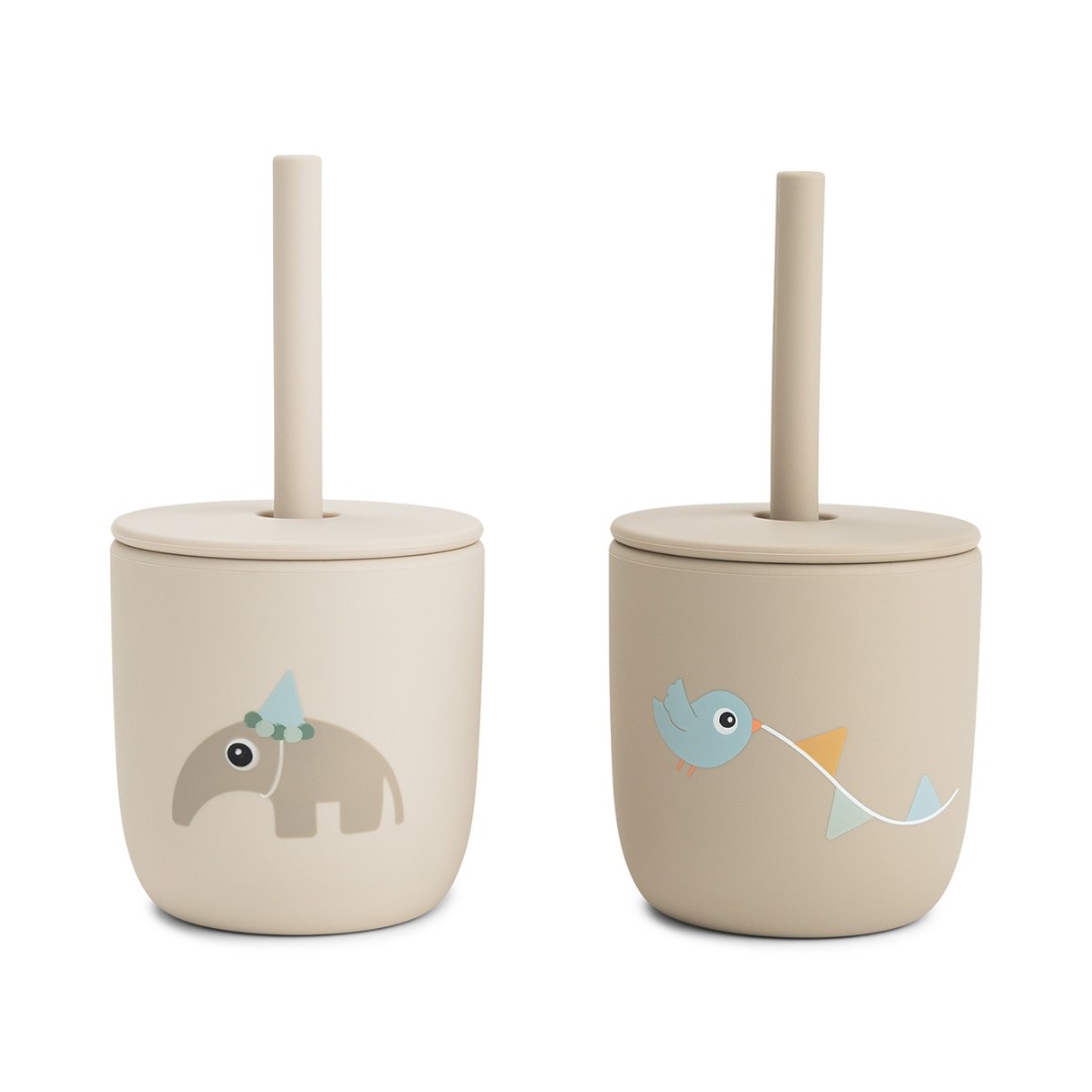 Силіконові стакани зі соломинкою Celebration Піщані, 2 шт - Зображення 2