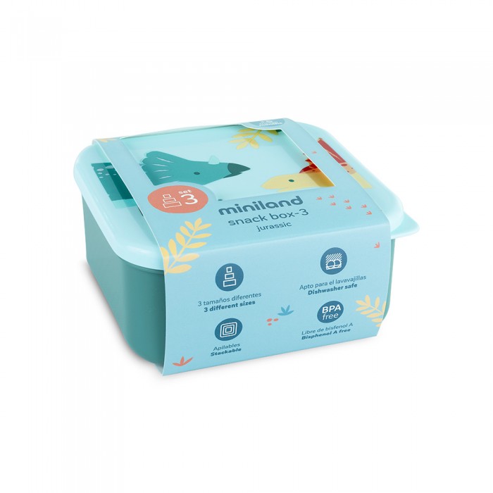 Набір з 3 контейнерів для їжі Jurassic 250 мл, 350 мл та 540 мл