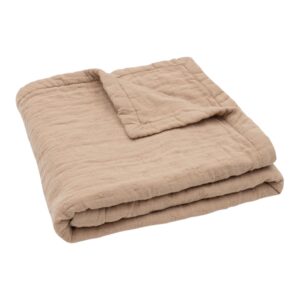 Дитяча муслінова ковдра Jollein жакард 100×150, бісквіт GOTS