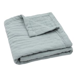 Дитяча муслінова ковдра Jollein жакард 100×150, морська зелень GOTS