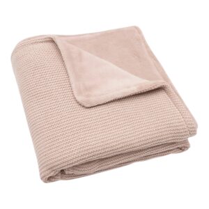 Колискова в’язана ковдра Jollein Basic Knit 75×100, Дикий троянда/Фліс
