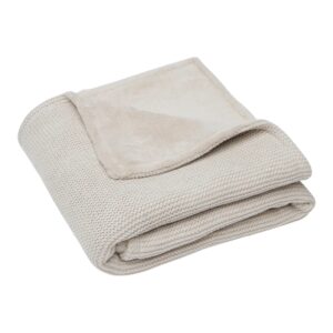 Колискова в’язана ковдра Jollein Basic Knit 75×100, Нуга/Корал фліс