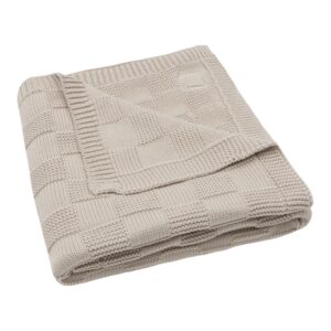 Колискова в’язана ковдра Jollein Box Knit 75×100, теплий пісок GOTS