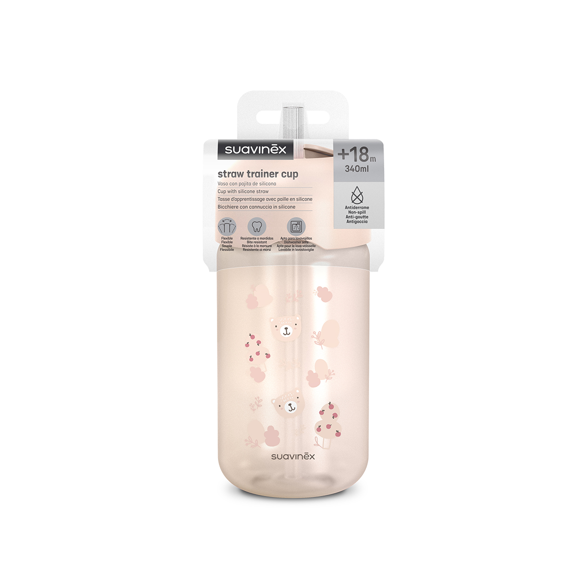 Пляшка з трубочкою Suavinex Wild & Free, 340 мл рожевий - Зображення 2