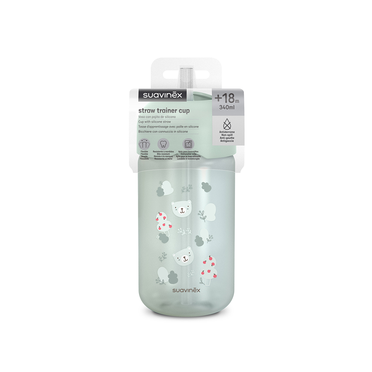 Пляшка з трубочкою Suavinex Wild & Free, 340 мл зелений - Зображення 2
